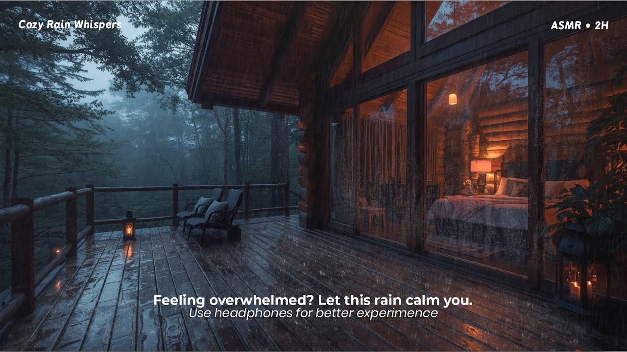 Soft Rain on a Cozy Cabin Window 🌧️ Perfect for Sleep & Deep Relaxation