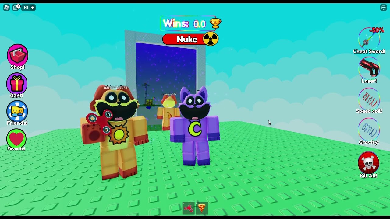 Smiling Critters Catnap e DogDay tentando passar por um obby no roblox Parte 2 #smilingcritters