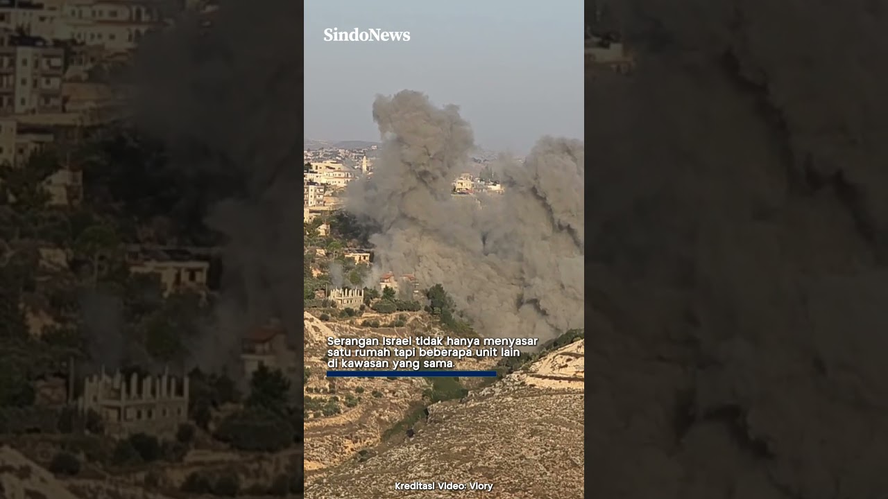 Detik-Detik Serangan Israel Hantam Rumah di Lebanon Selatan, Langit Tertutup Asap Hitam