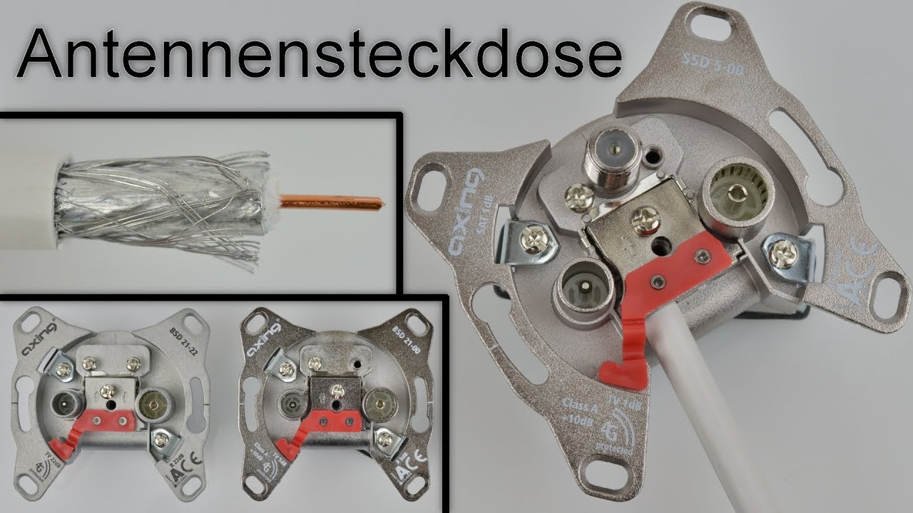 Antennensteckdose für Sat TV anschließen / Sat Anschlussdose installieren - (TV Dose / Fernsehdose )