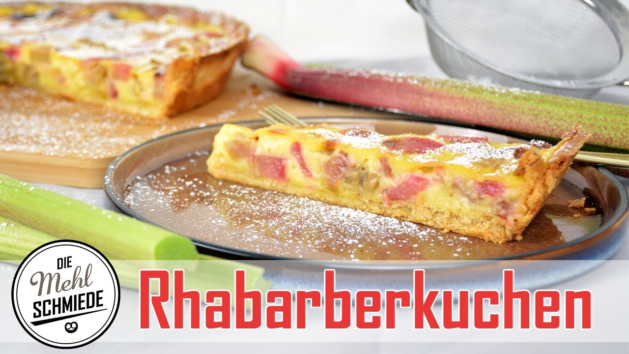 Rhabarberkuchen mit Pudding // Rhabarberkuchen Schritt für Schritt // Premium Rhabarberkuchen