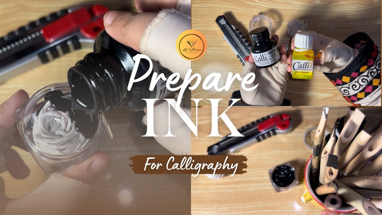 How to prepare ink for calligraphy writing?🖌️ #calligraphytips #calligraphyforbeginners #islamicart 