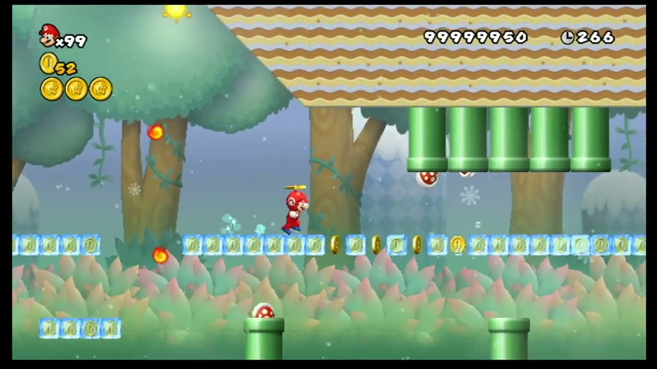 New Super Mario Bros. Wii World 9-7 Propeller Mushroom Tutorial