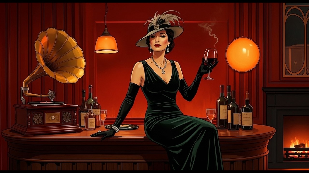 1940s Vintage Jazz Lounge – Cozy Winter Night Bar Ambience - Relaxing Old School Jazz  Playlist