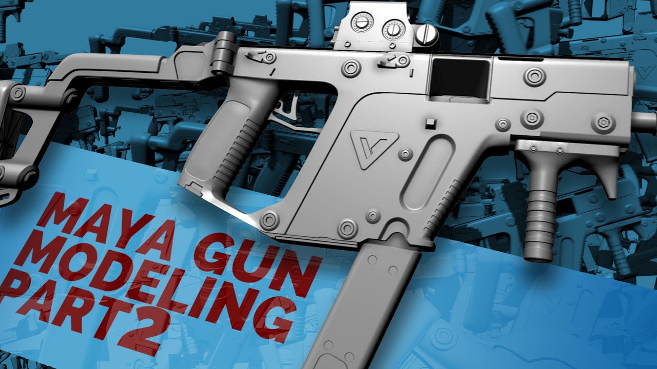 GUN MODELING in MAYA part 2 - bevel, mesh smooth, & boolean