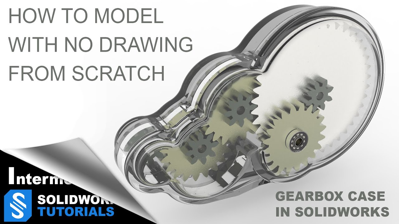 Modeling a Gearbox case from Scratch with NO drawing in SolidWorks