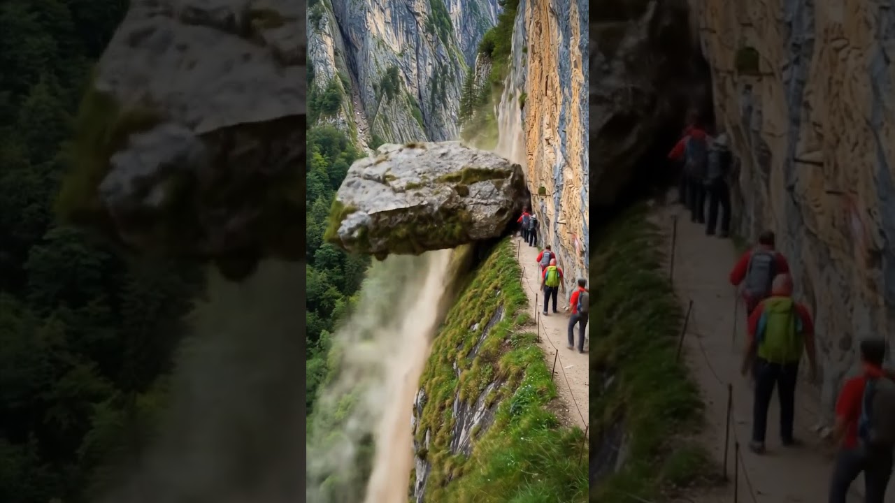 TERRIFYING Rockfall Caught on Camera | Hikers' Unbelievable Close Call!