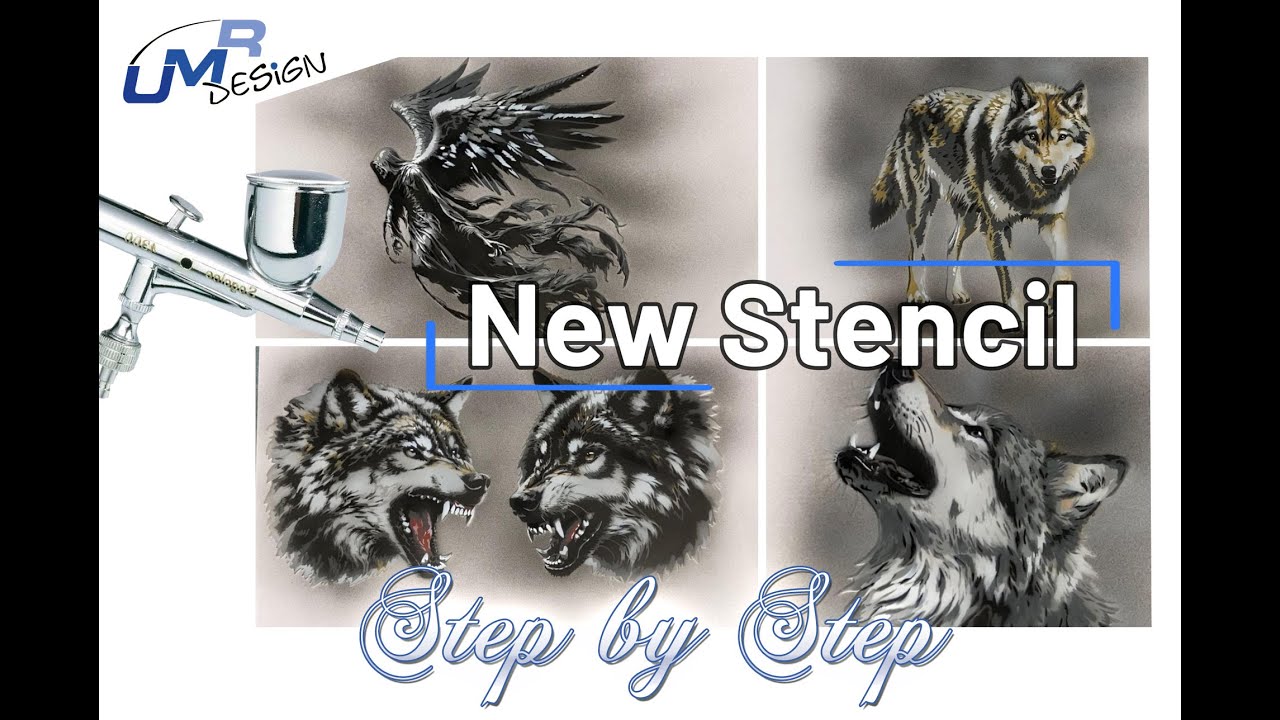 4 Tutorial Multilayer Stencil AS-362, 363, 364, 365 und 366 Airbrush Schablonen  (English/Deutsch)