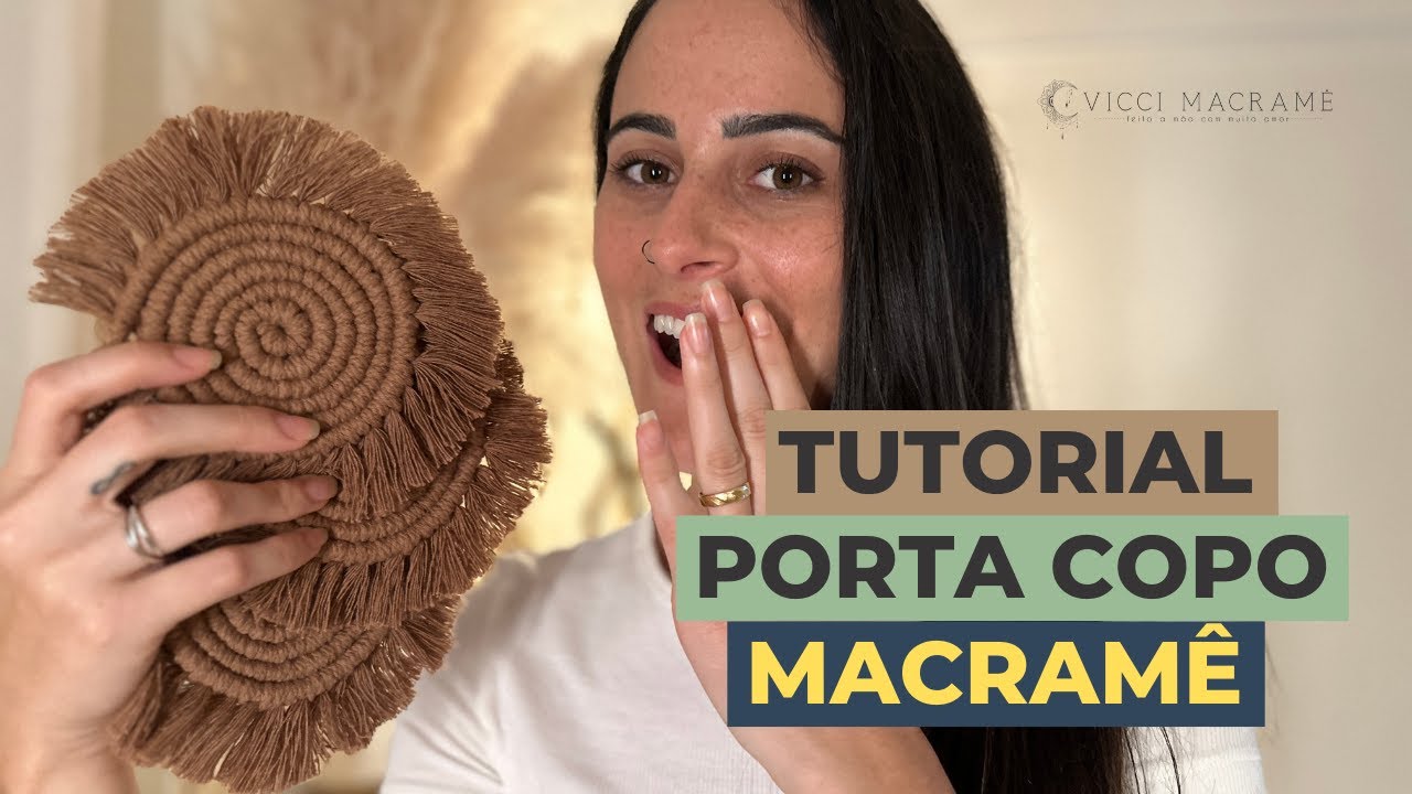 PORTA COPO MACRAME REDONDO