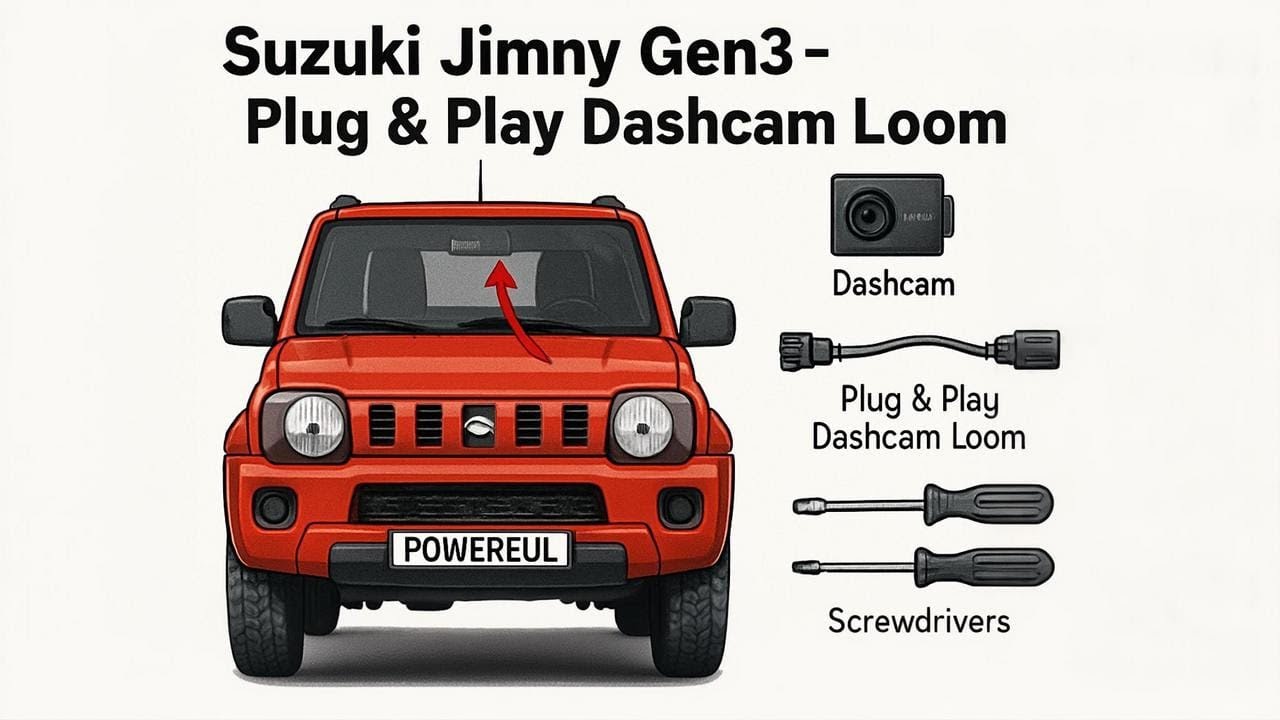 Easy Fit Power Tap In Loom Suzuki Jimny Gen3 Dashcam Install Nextbase Garmin etc