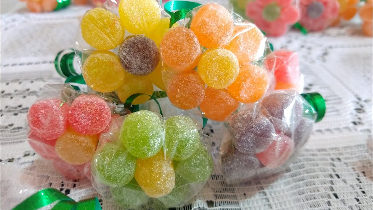 Como fazer Flor de Jujuba/ Bala de Goma para festa infantil