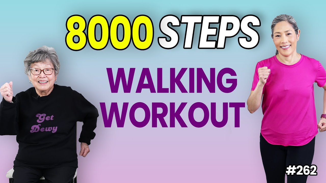8000 Steps in 60 Minutes | Indoor Walking for 60+ (Mom‑Friendly!)