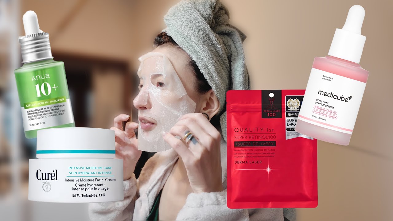 Minha rotina de skincare noturna 🇯🇵🇰🇷 (só produtos coreanos e japoneses)