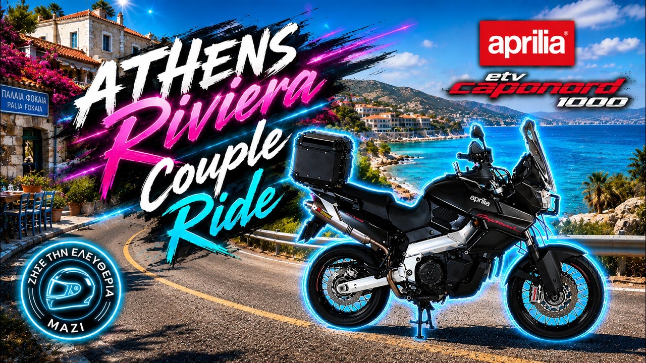 Aprilia ETV1000 Caponord | Couple cruising at Athens Riviera | POV