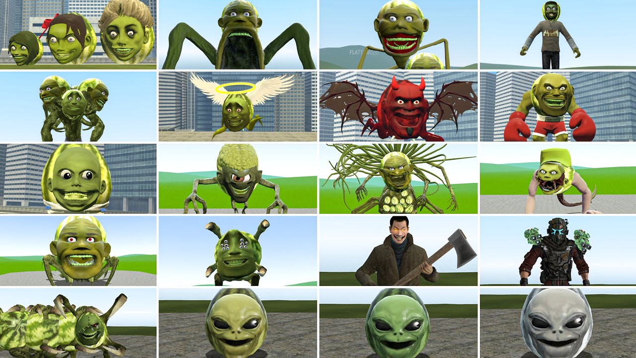 I Played Death Match Game Among All New Lin Gang Melon Monsters Family In Garry's Mod