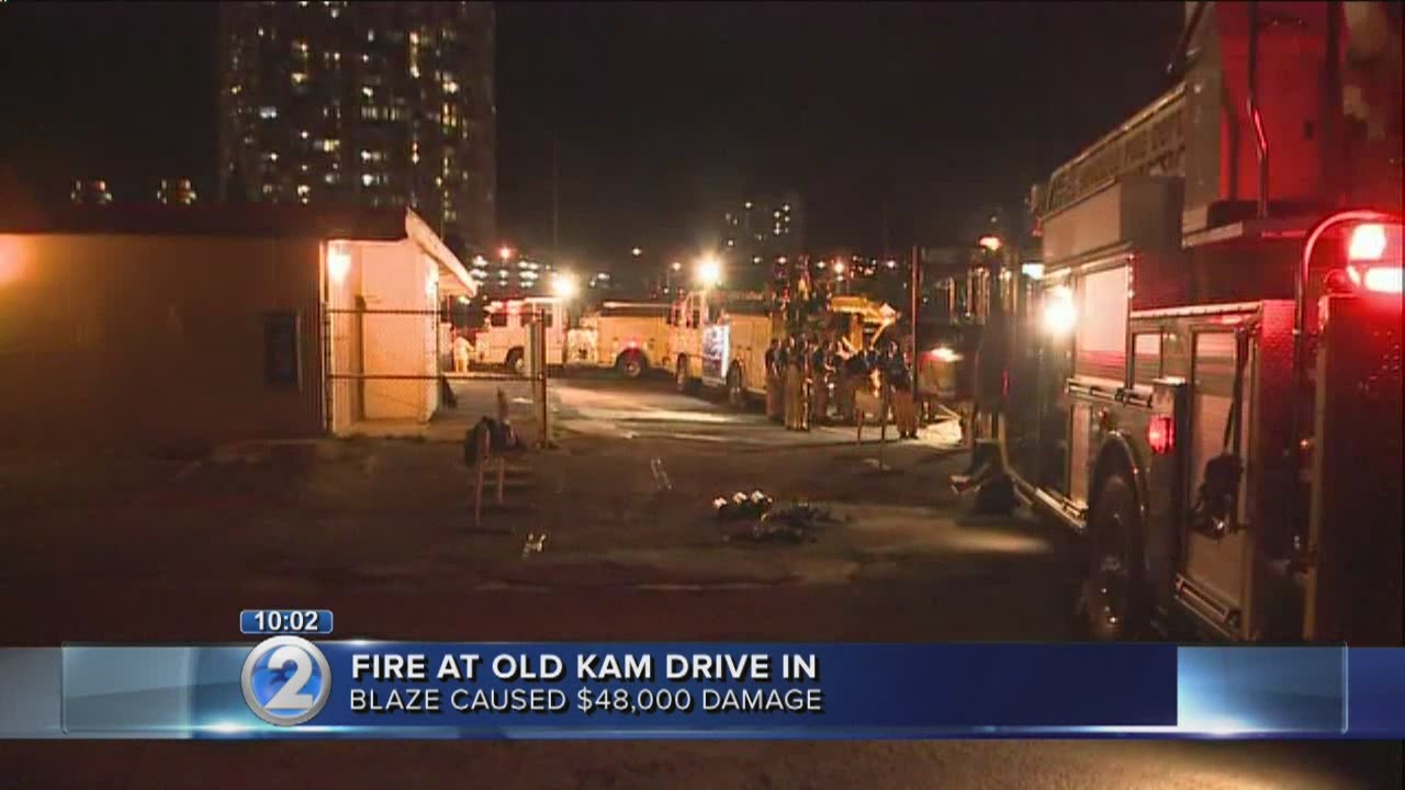 Crews respond to two-alarm fire at former Kam Drive-In