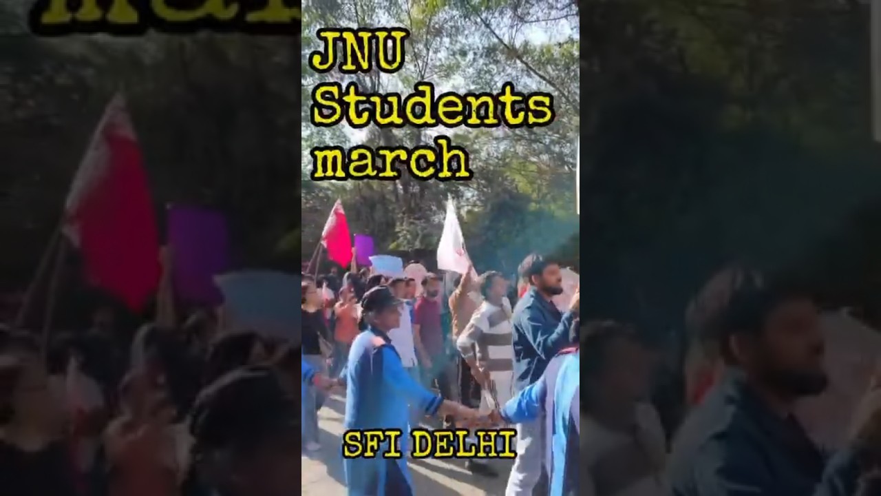 JNU students march SFI delhi 👉#SFI #SFIDelhi #StudentUnions #JNU #JNUStudents #StudentProtest #yt