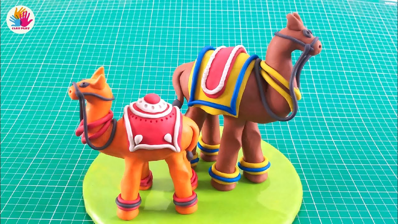 Camel with clay/ Animal with play doh/ Camel sculpture/ Camel tutorial/ Clay modeling art for kids.