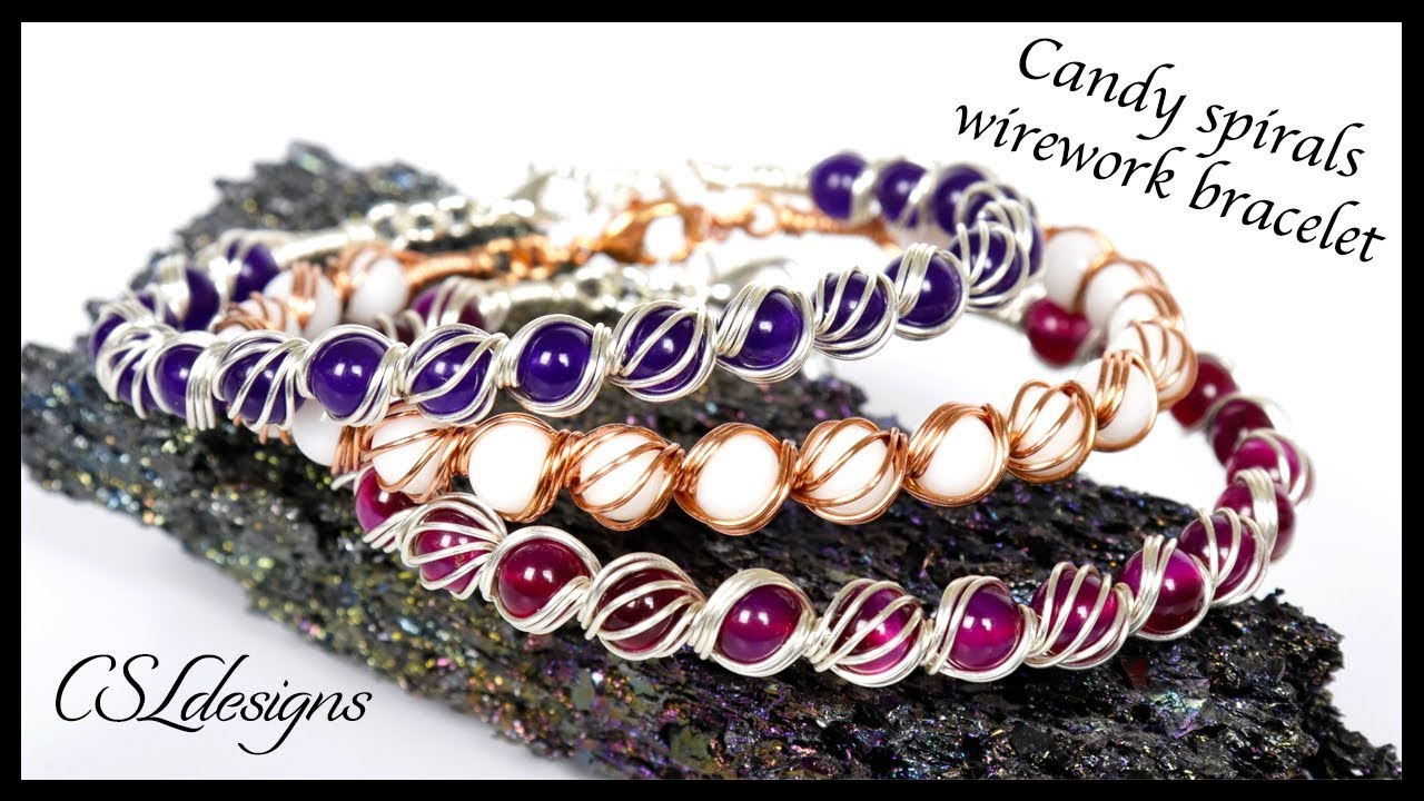 Candy spirals wirework bracelet