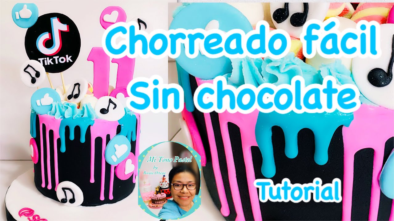 Chorreado Sin Chocolate Pastel TIKTOK (Tutorial decoración)