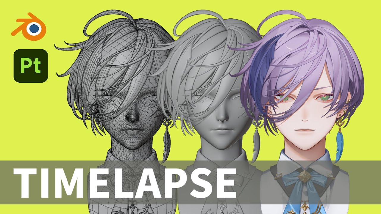 【榊ネス様】キャラクターモデリングタイムラプス【Blender/Substance Painter】