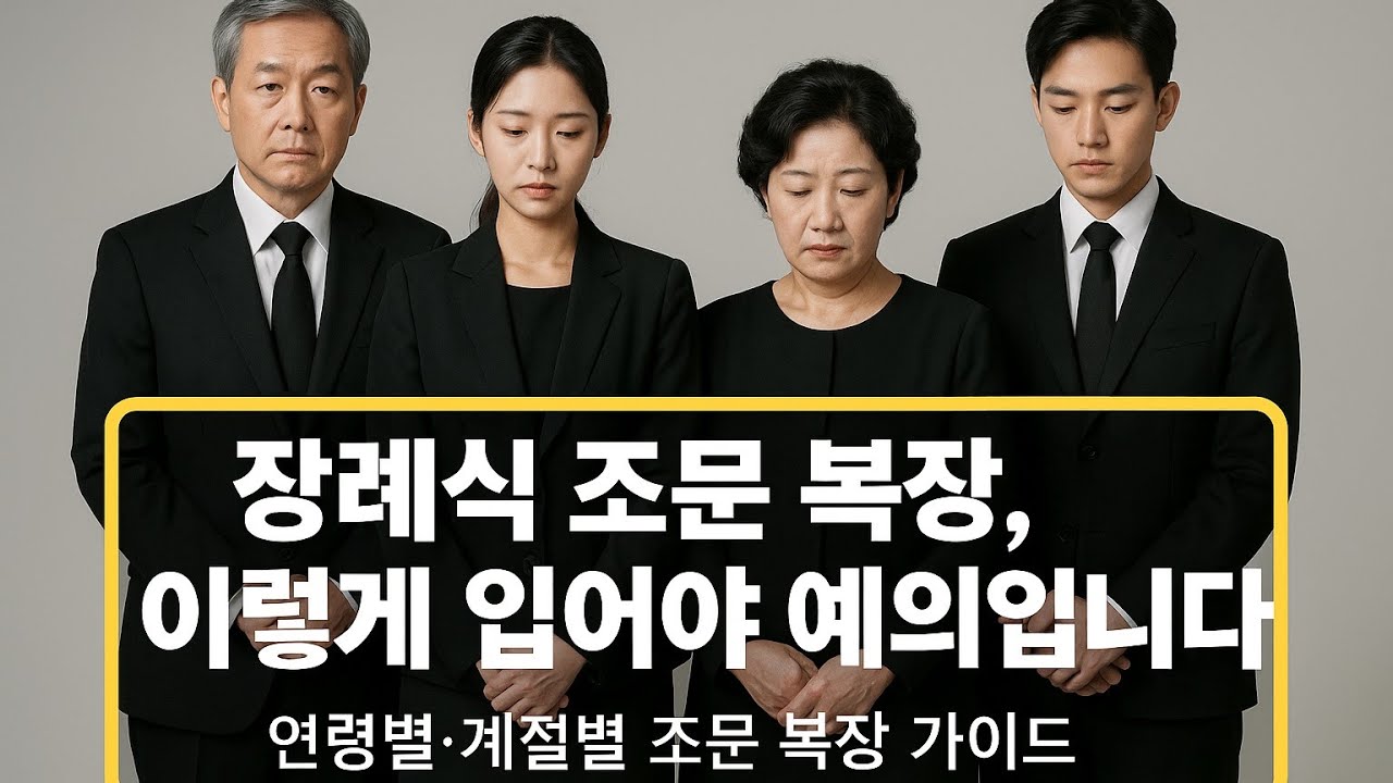 장례식 조문 복장, 이렇게 입어야 예의입니다｜연령별·계절별 조문 복장 가이드