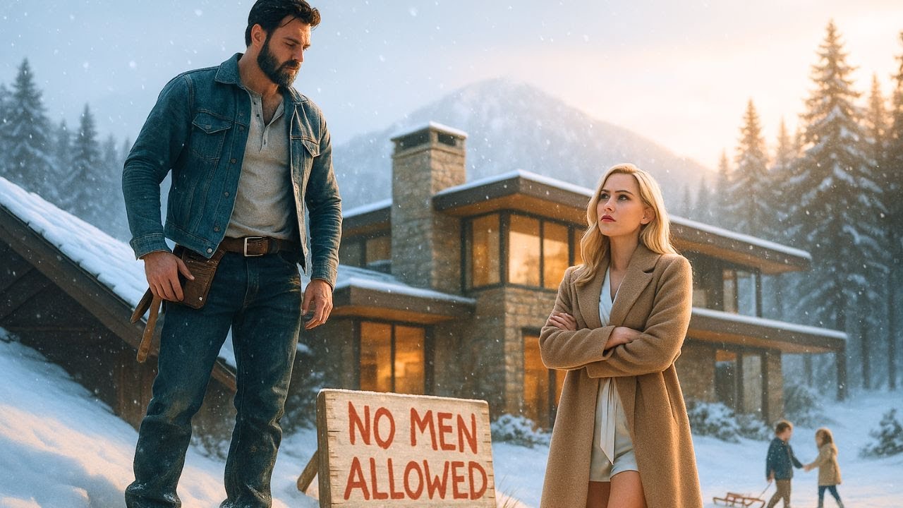 “No Men Allowed!” Said the Billionaire’s Sign — Until a Single Dad Fixed Her Roof for Free...