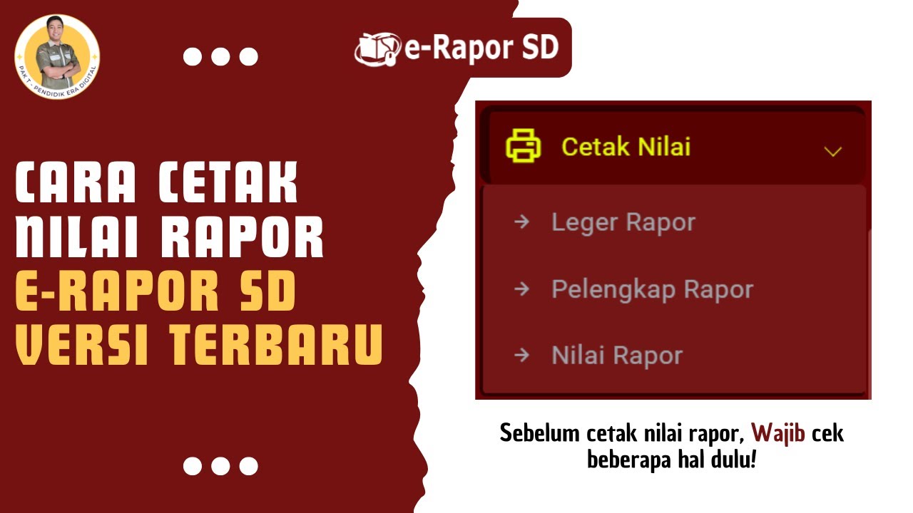 Cara Cetak Nilai Rapor pada eRapor Versi 2025 Terbaru