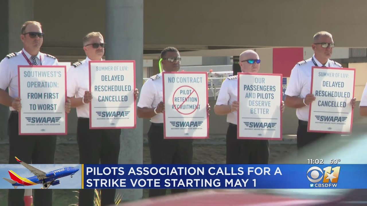 Southwest Pilots Association calls for strike vote starting May 1