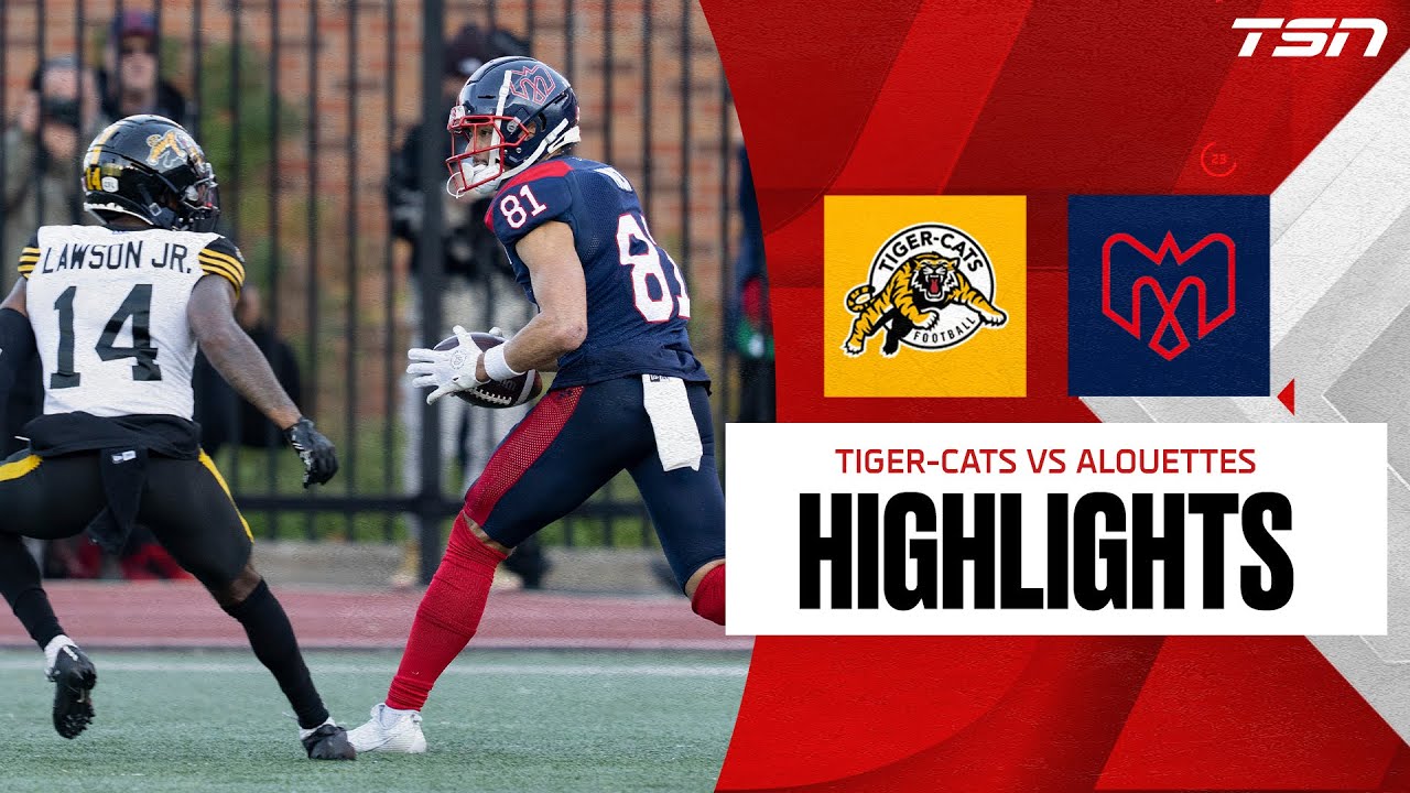CFL HIGHLIGHTS:  Eastern-Division Semi-Final- Tiger-Cats vs. Alouettes