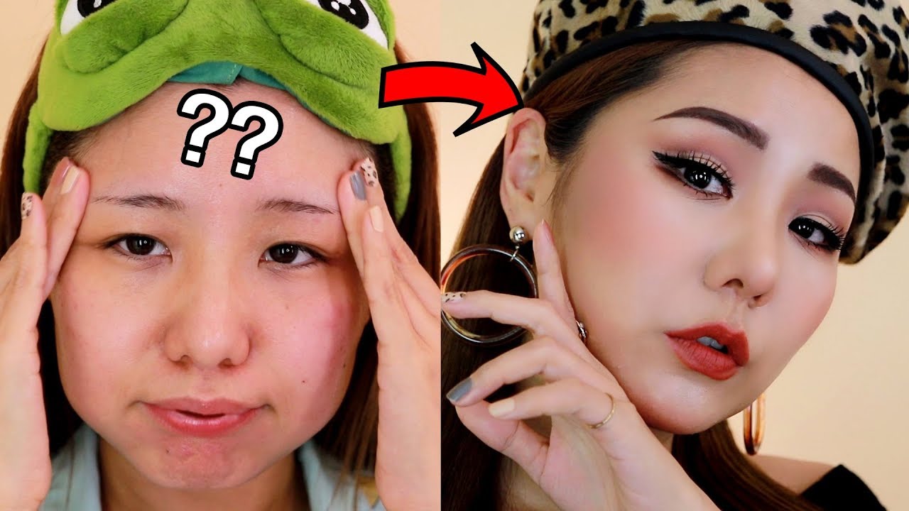 퉁퉁 부은날 붓기 뿌시는 힙스터 가을 메이크업! 오랜만에 같이 화장해요~&hearts; | 윤쨔미