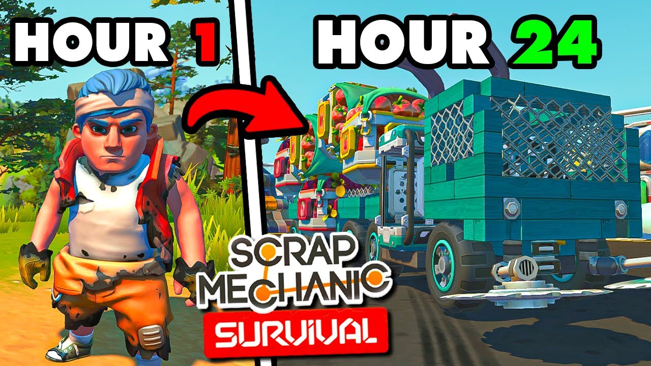 Играю в Scrap Mechanic Survival *24 ЧАСА*.