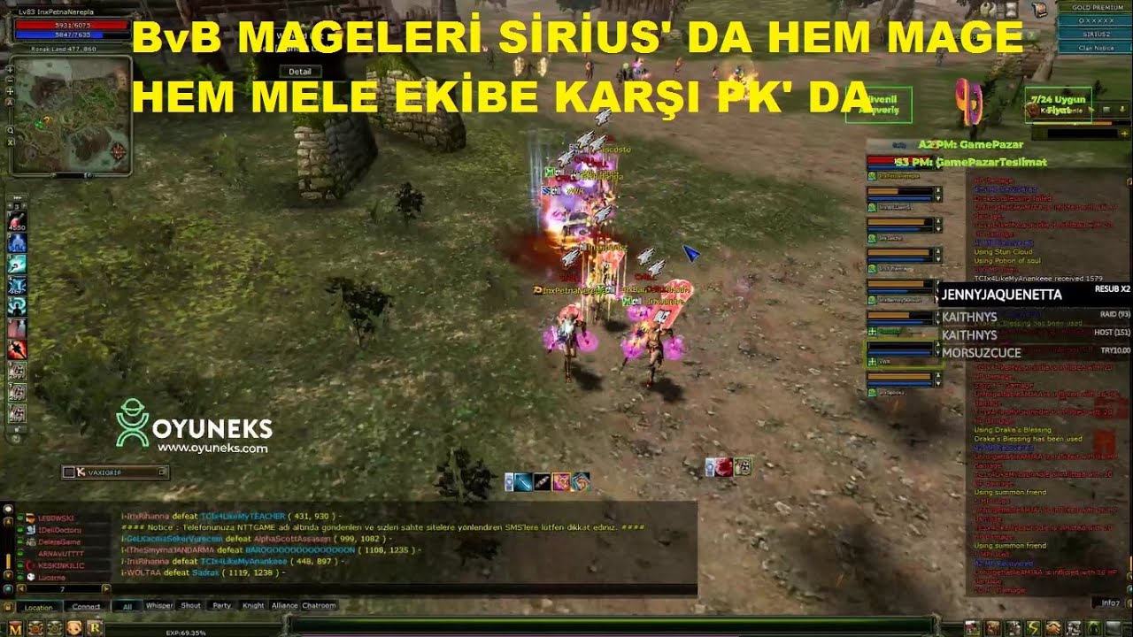 BvB Mageleri Sirius' da Hem Mage Hem Mele Ekibe Karşı Pk Atıyor - Knight Online