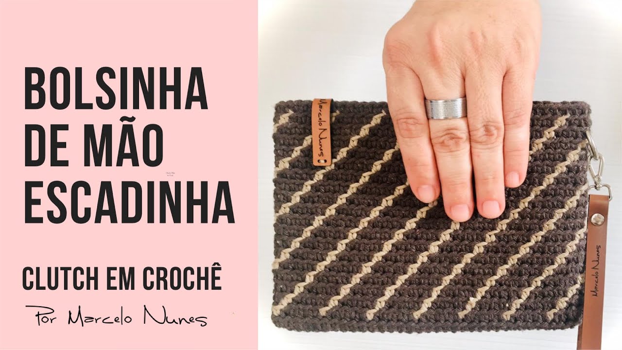 Bolsinha de mão Escadinha - Clutch em Crochê por Marcelo Nunes