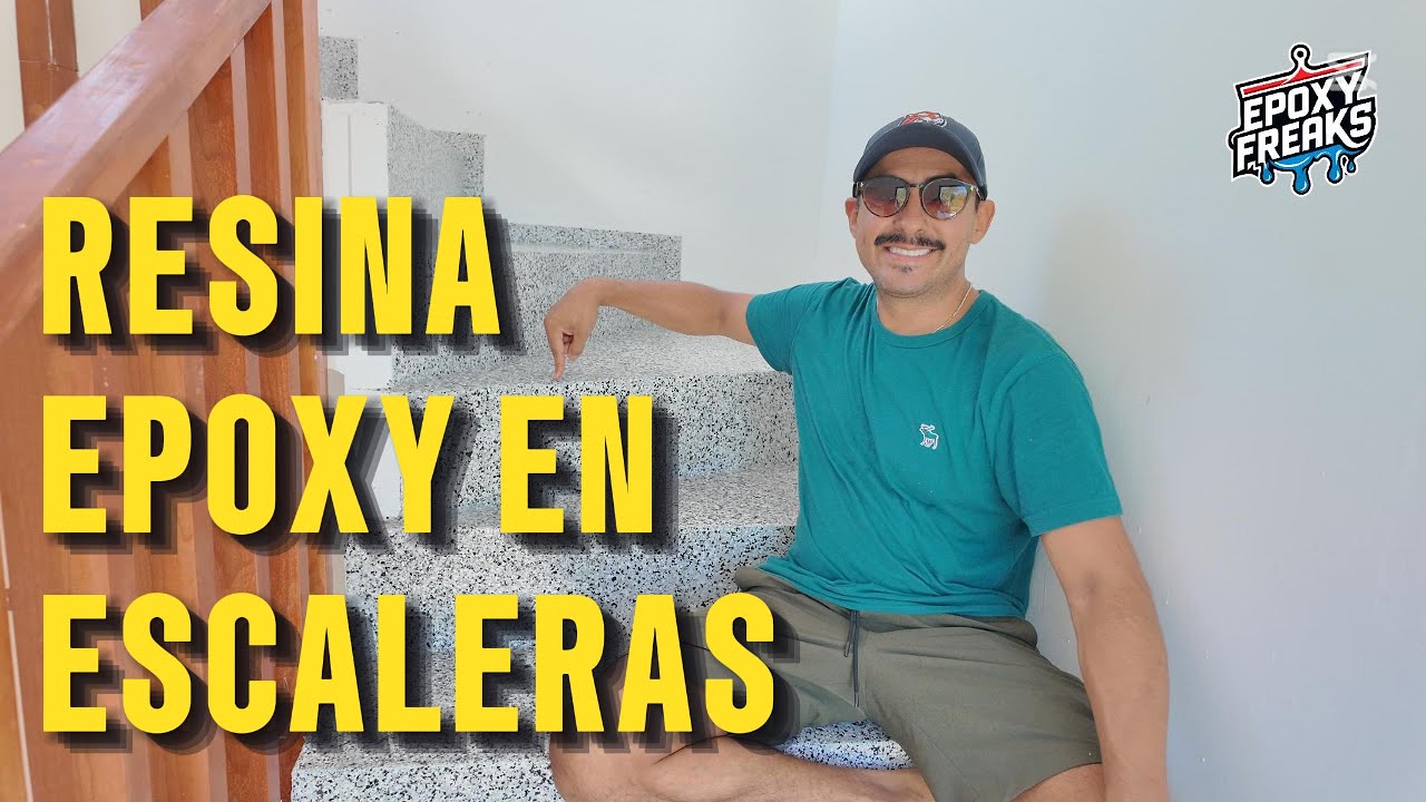 Cómo aplicar resina epoxy en escaleras de concreto. #epoxy #epoxyflakes #resinaepoxi
