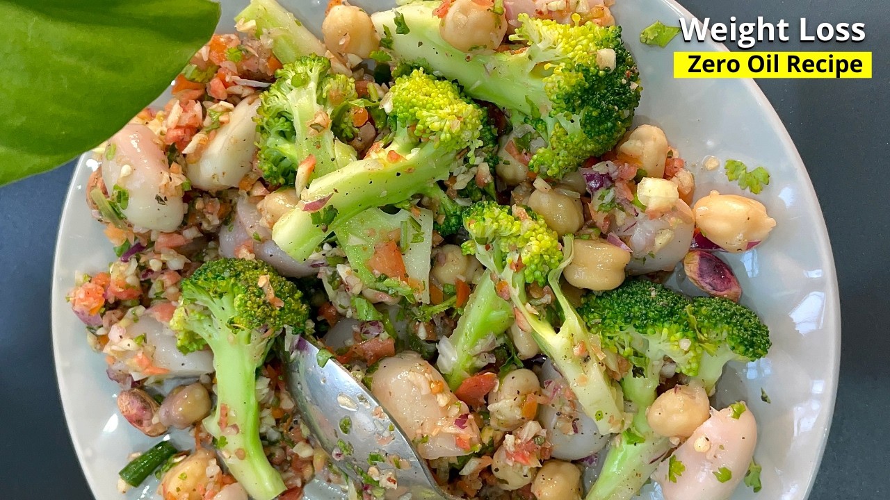 Weight loss Dinner Recipes | High Fibre Broccoli Water Chest Nut Salad वजन घटाएगी ये Zero Oil Recipe