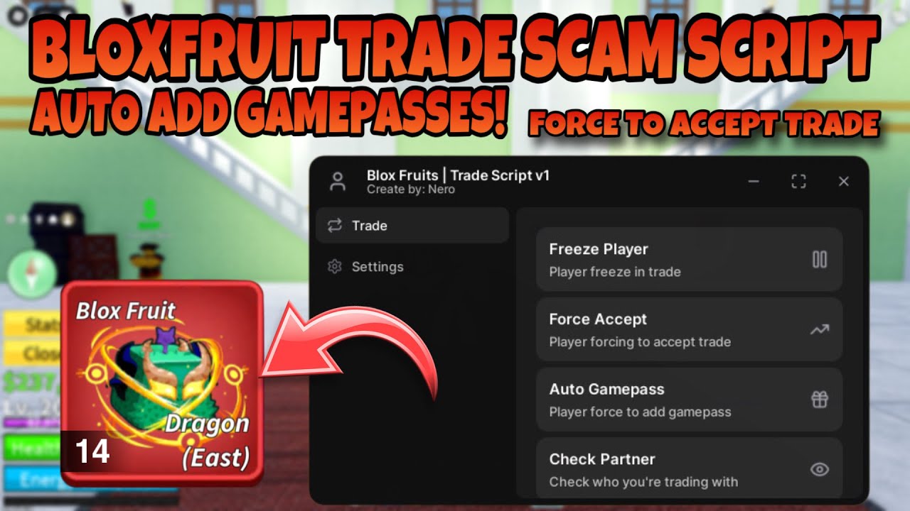 🐲 Скрипт для мошенничества с торговлей | Новое обновление Bloxfruits | Исправлены все ошибки | Не...