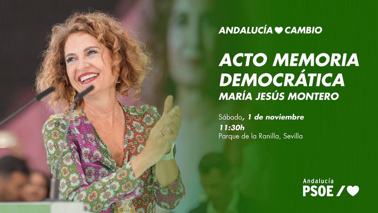 María Jesús Montero interviene en directo en un acto sobre Memoria Democrática del PSOE-A