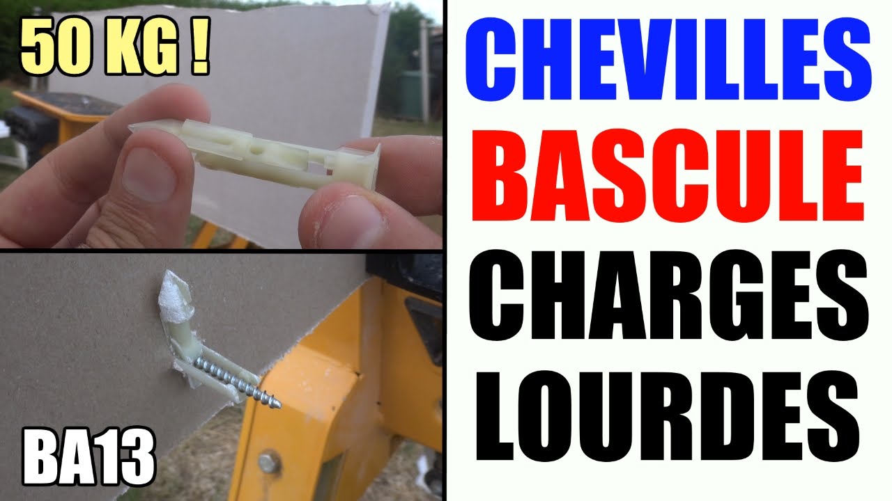 cheville a bascule - charges lourdes placo ba13 ba16 ba10 plaque de platre - sans visser sans percer