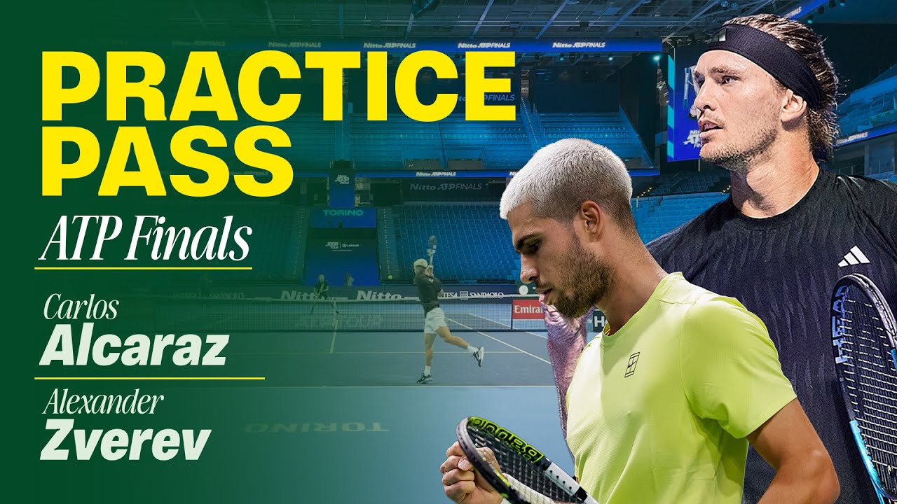 Carlos Alcaraz and Alexander Zverev Practice at the 2025 ATP Finals | Practice Pass
