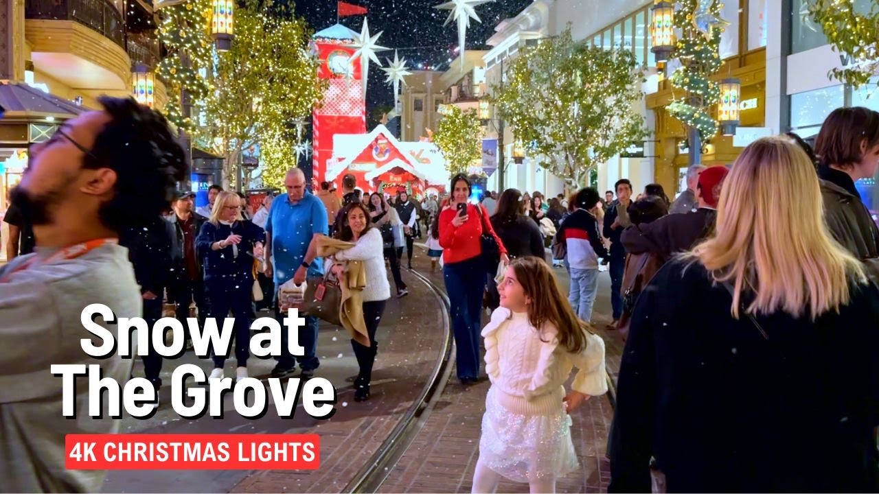 LOS ANGELES 🎄 Snow at The Grove 🇺🇸 Christmas Shopping 4K 2024