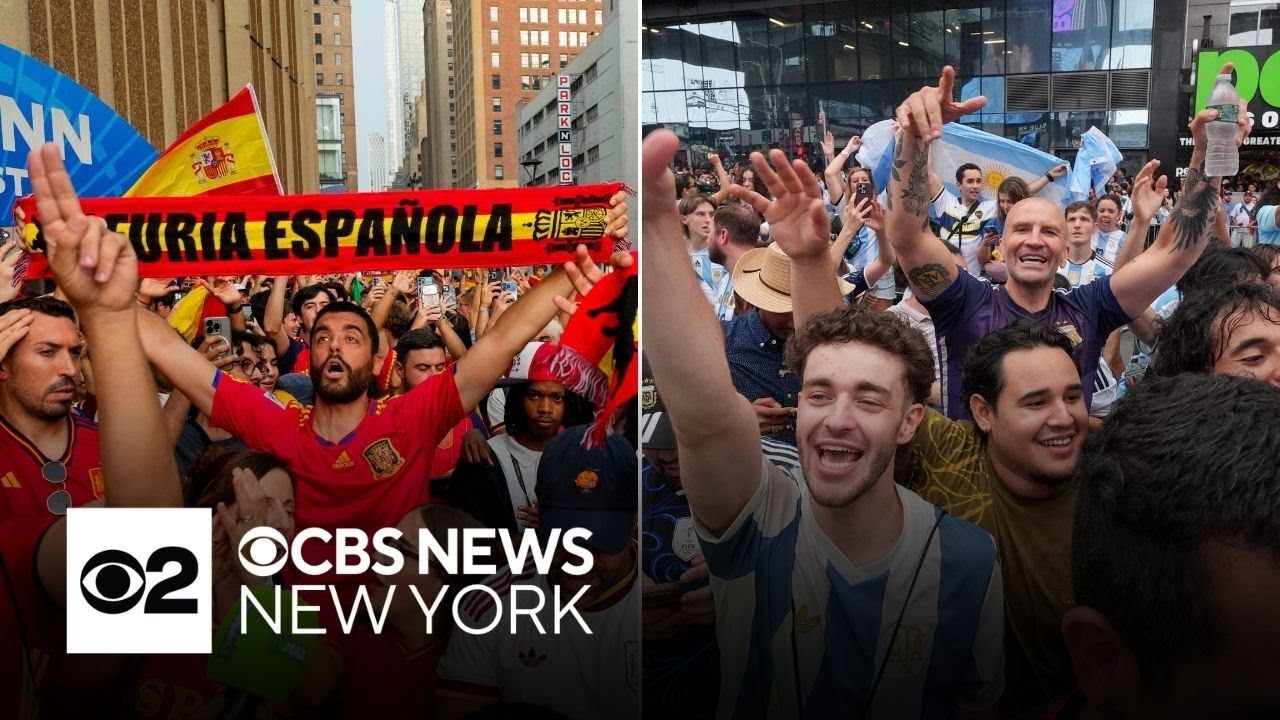 Spain, Argentina supporters gather across NYC ahead of World Cup final