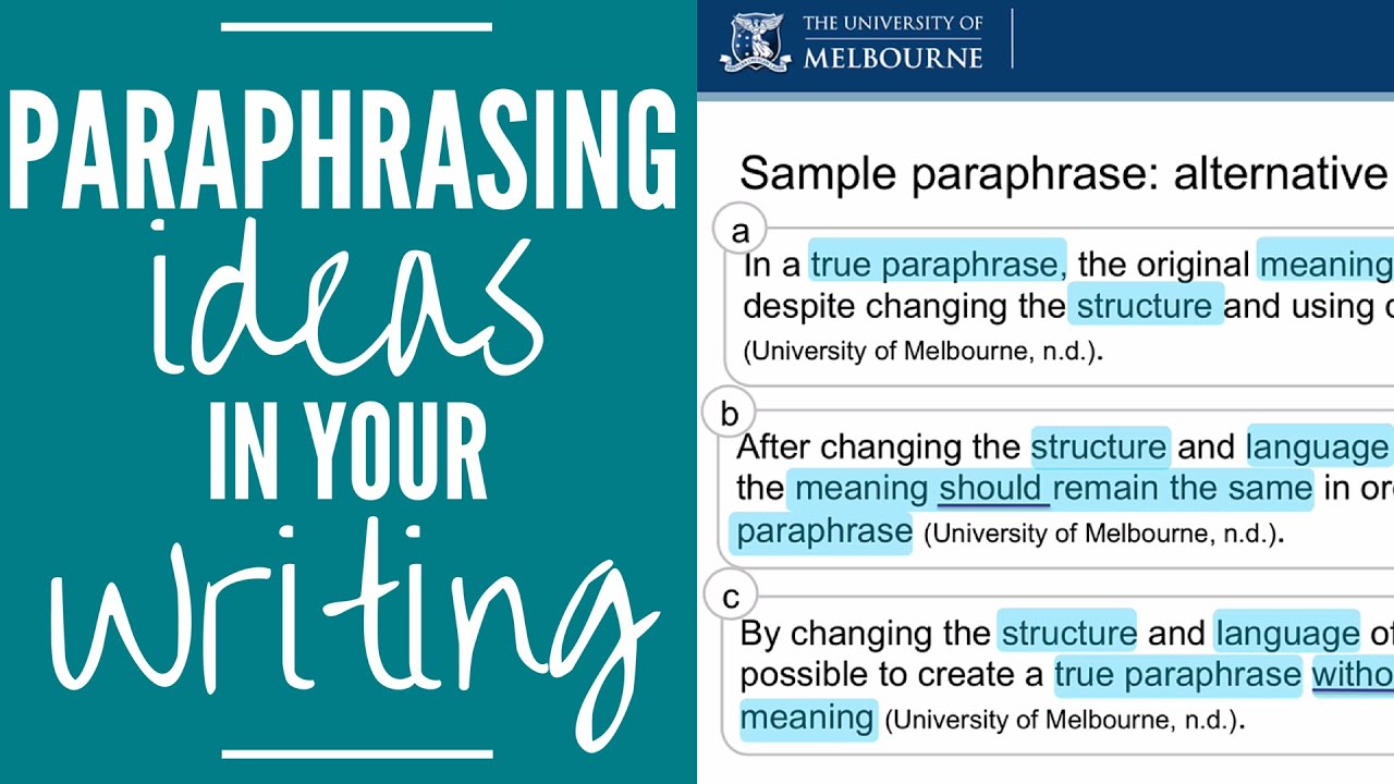 Paraphrasing Ideas in your Writing