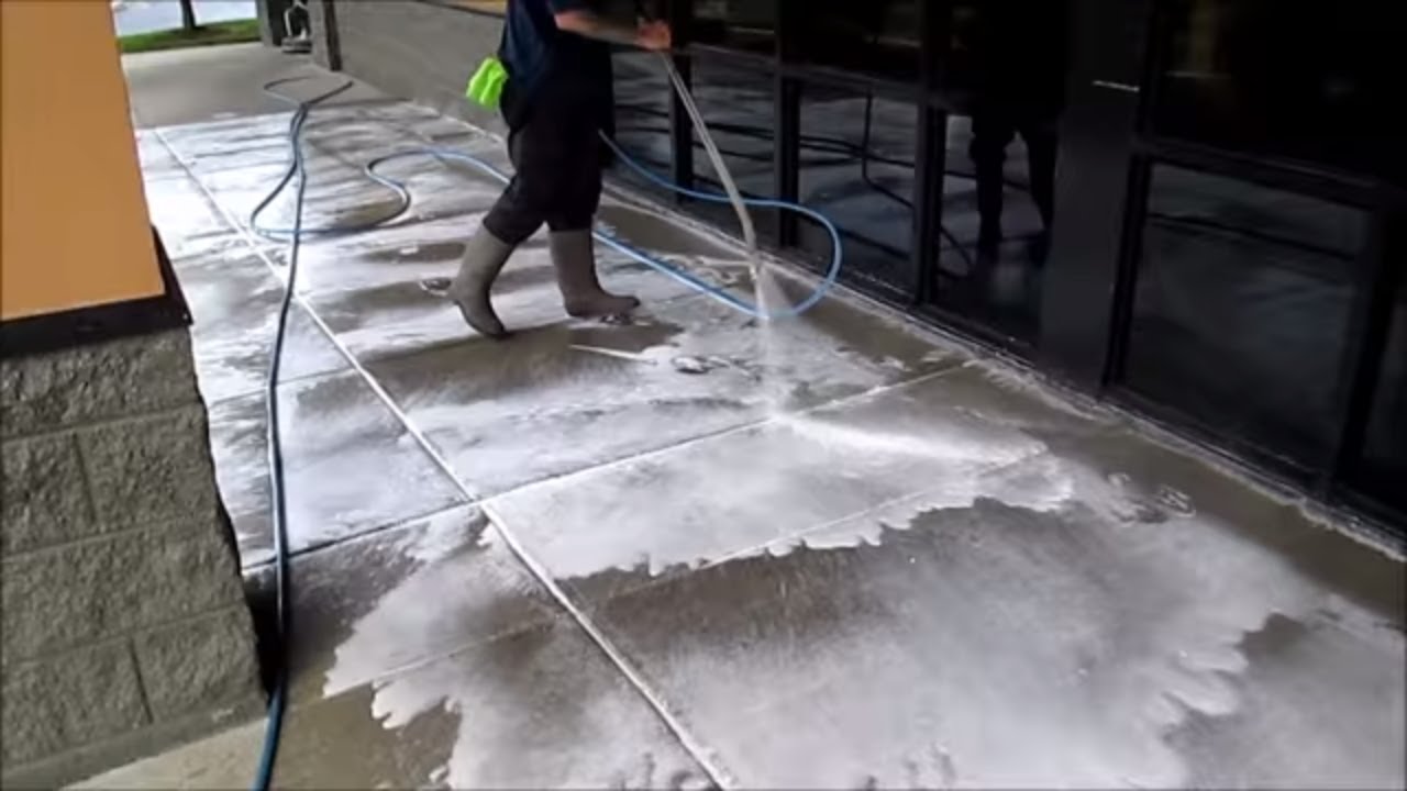 New surfactant use in pressure washing concrete