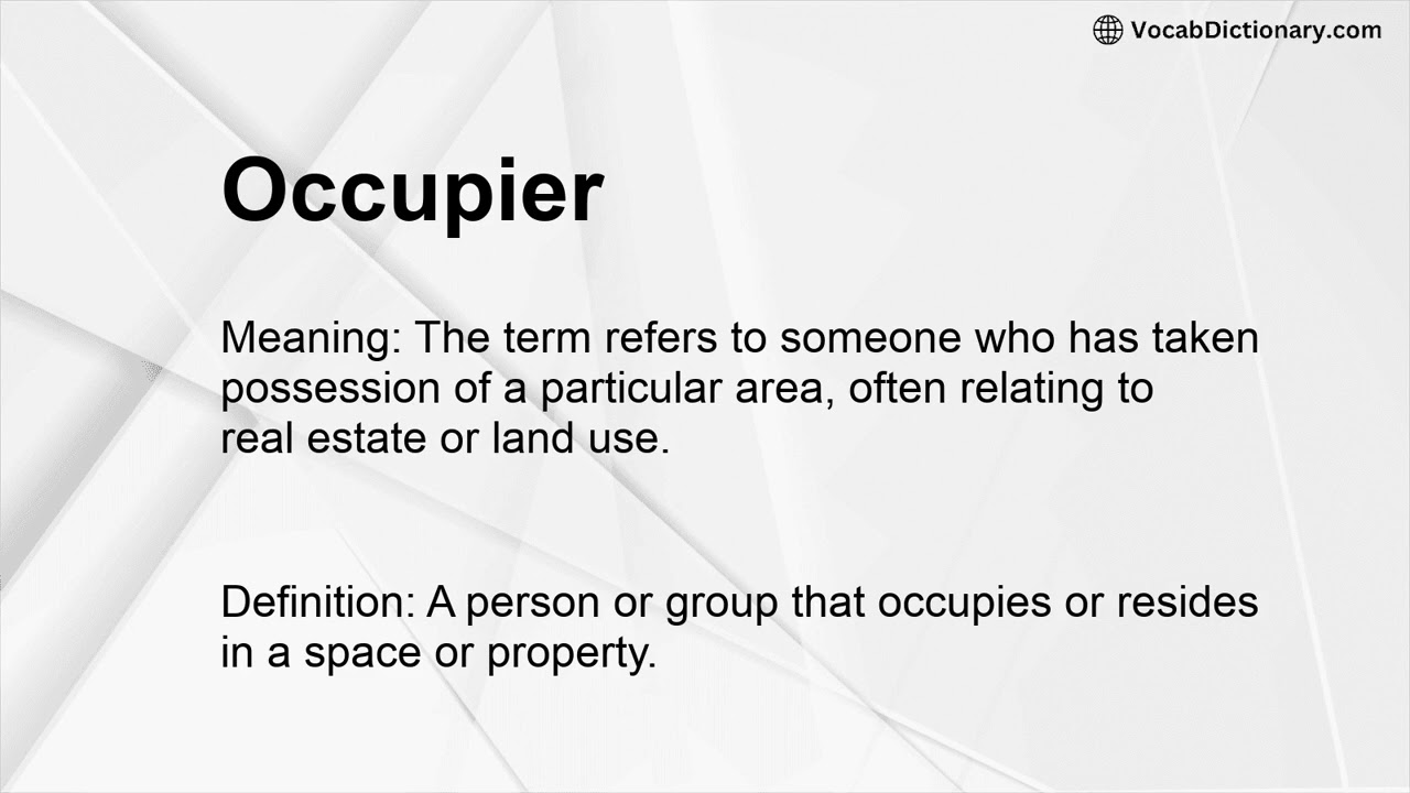Occupier Meaning