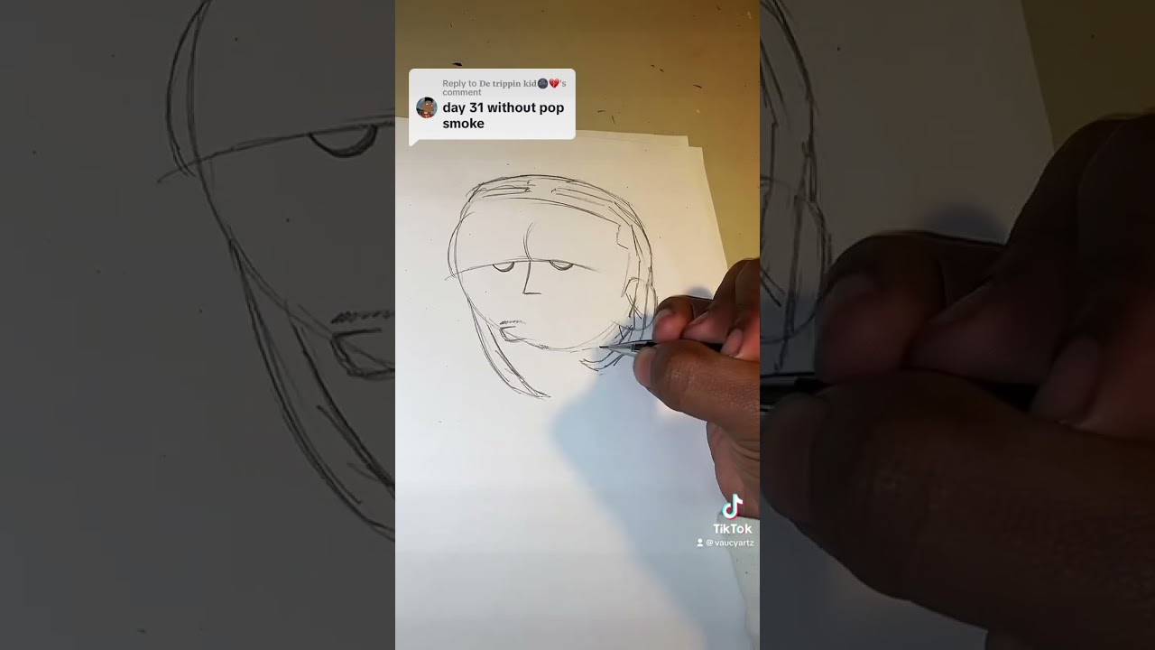 HOW TO DRAW POP SMOKE IN MY STYLE!! #popsmoke #art #drawholic #artdrawing #viral #drawing #artist