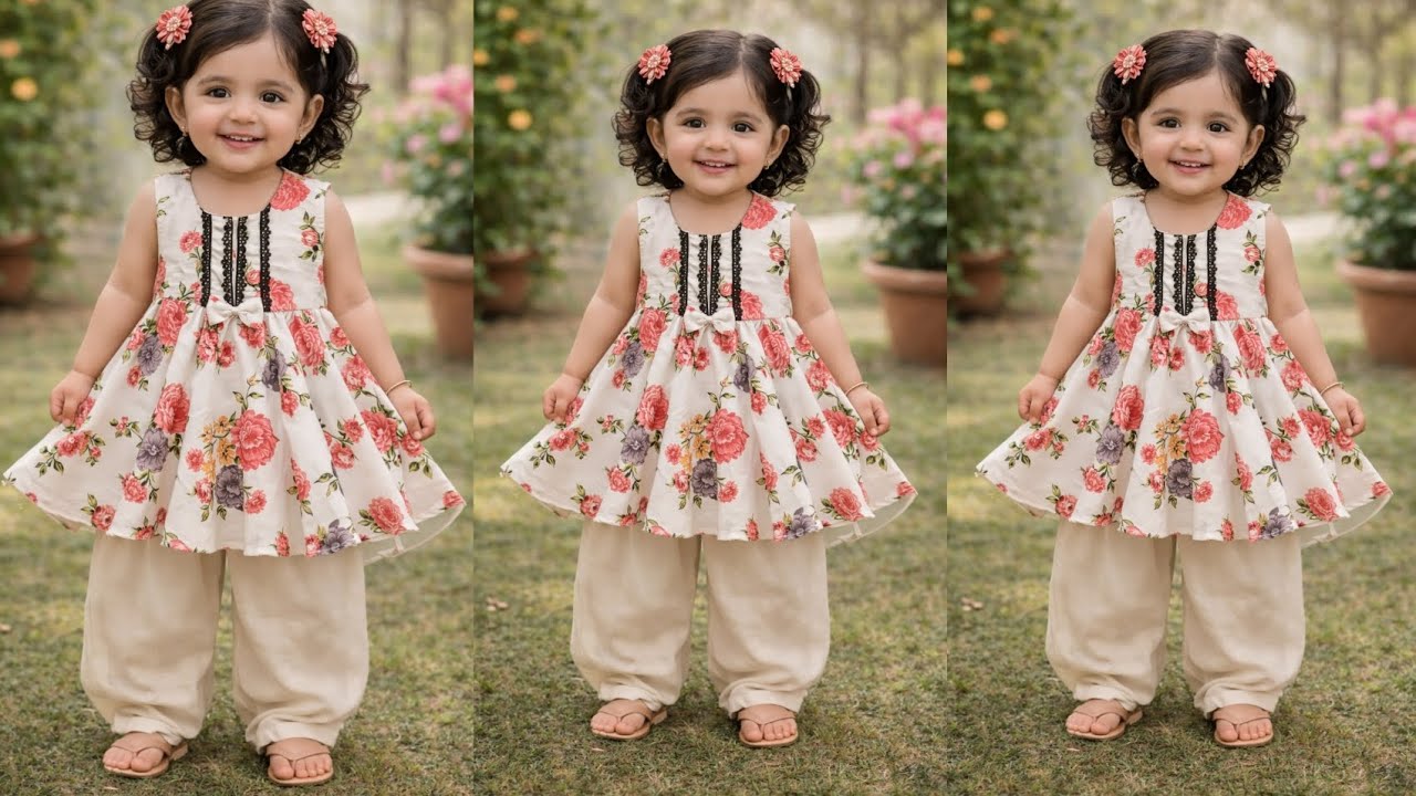 1–2 Year Baby Girl Umbrella Frock Cutting & Stitching | Baby Frock with Shalwar | Easy Method
