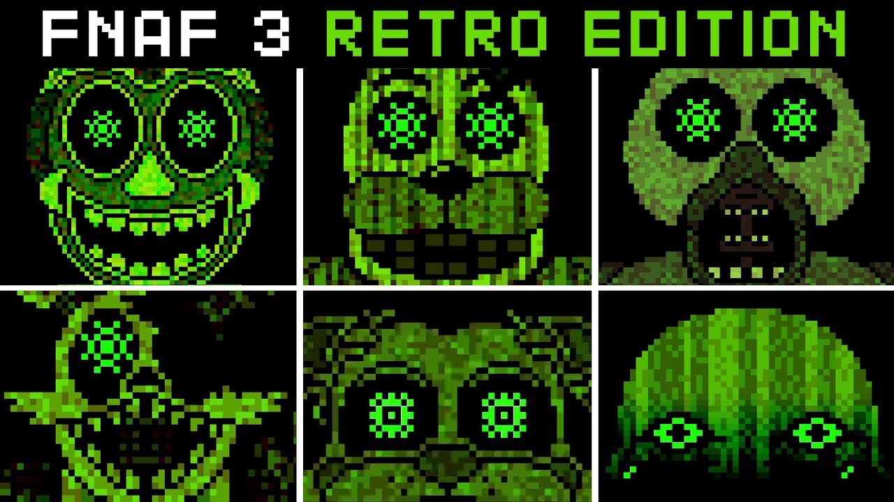 FNAF 3 Retro Edition - All Jumpscares, Extras, Nightmare Mode