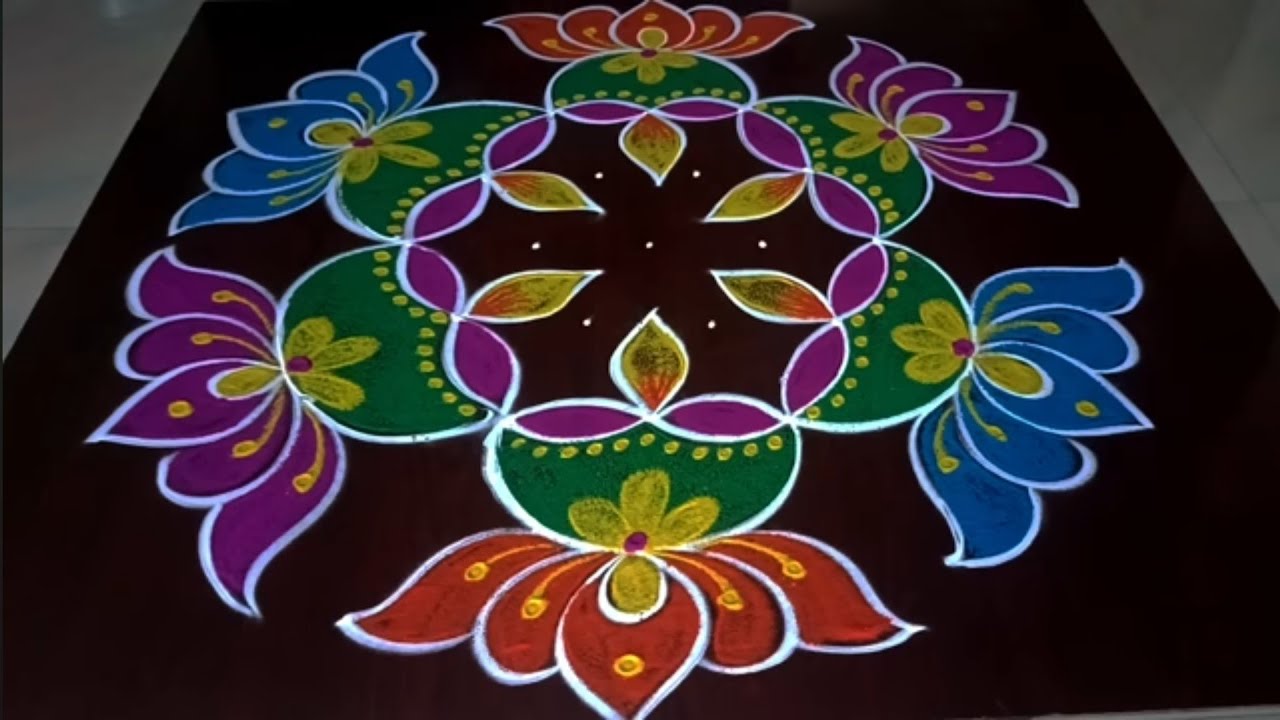 Diwaali rangoli design 🌺 Deepawali muggulu 🎇 pandaga muggulu 🌹#rangoli #diwali 