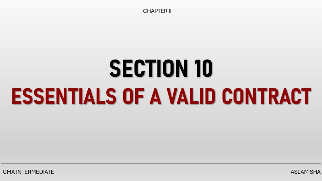 2. Indian Contract Act, 1872 | Business Laws | CMA Inter | Malayalam